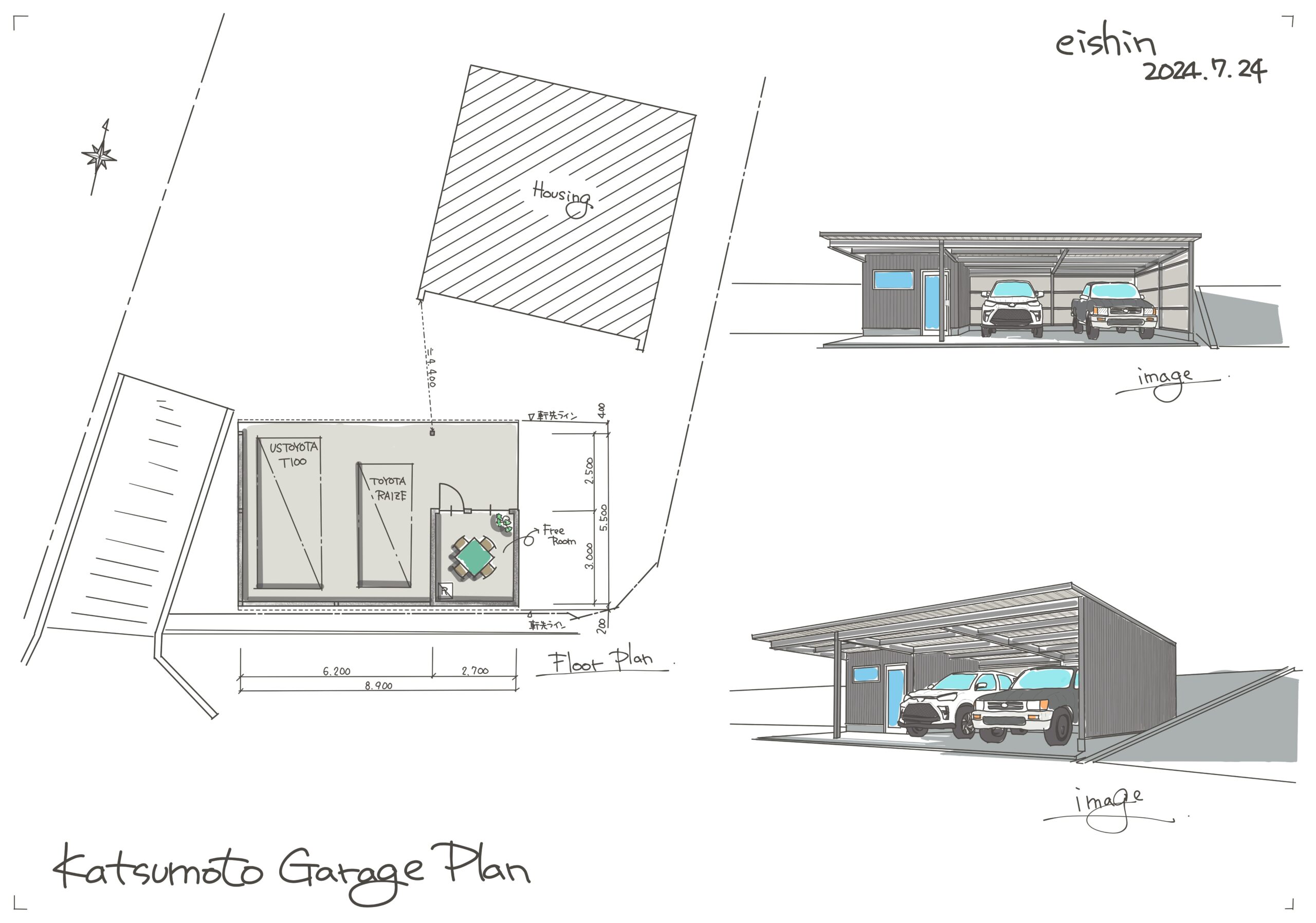 ガレージ　K様 | 鉄骨住宅や工場・施設なら丹波市の工務店「栄伸建設」